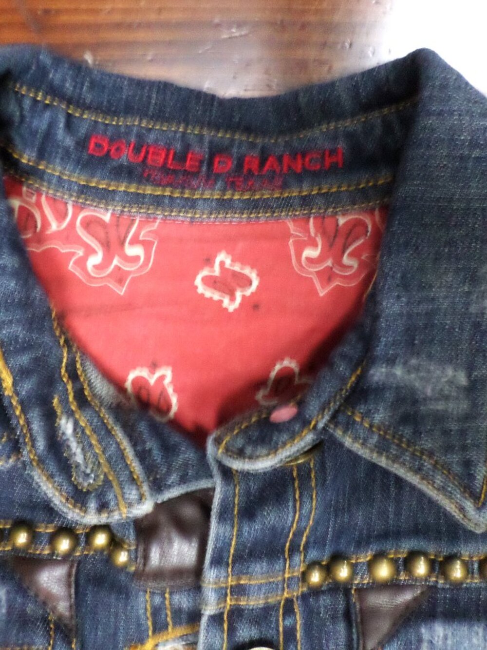 Double D Ranch Shadowflax Trucker Denim Jean Jacket Embroidered - Vintage Style - Picture 6 of 11